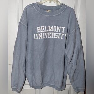 CHICKA-D Original corded Belmont University Blue Sweatshirt crew neck